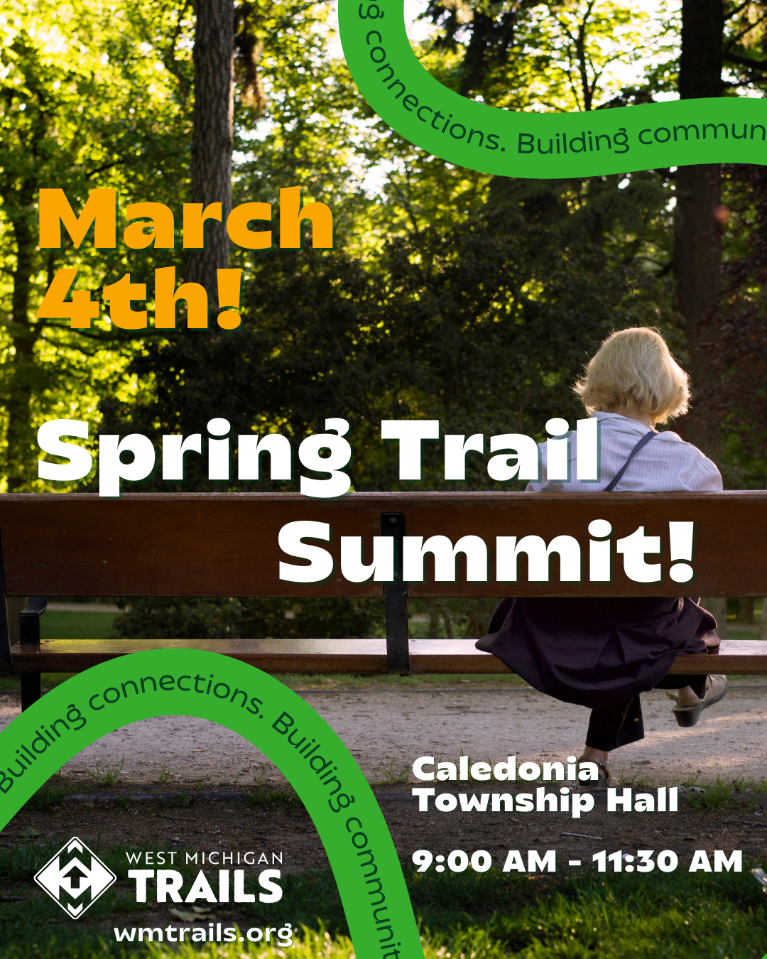 Spring Trail Summit on March 4th at Caledonia Township Hall, 9:00-11:30 AM. Join West Michigan Trails event.