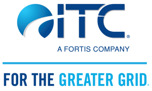 ITC logo with tagline For the Greater Grid and text A Fortis Company, emphasizing energy transmission.